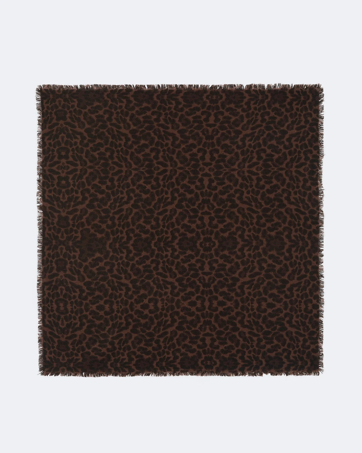 Kujten Hachiko Leopard Cashmere Scarf Marron