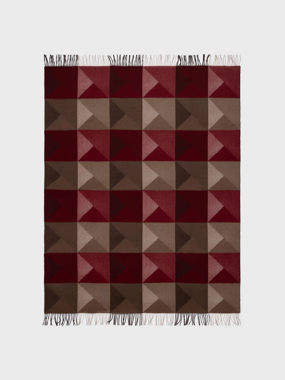 Begg x Co Arran Braque Mink Burgundy Cashmere Throw