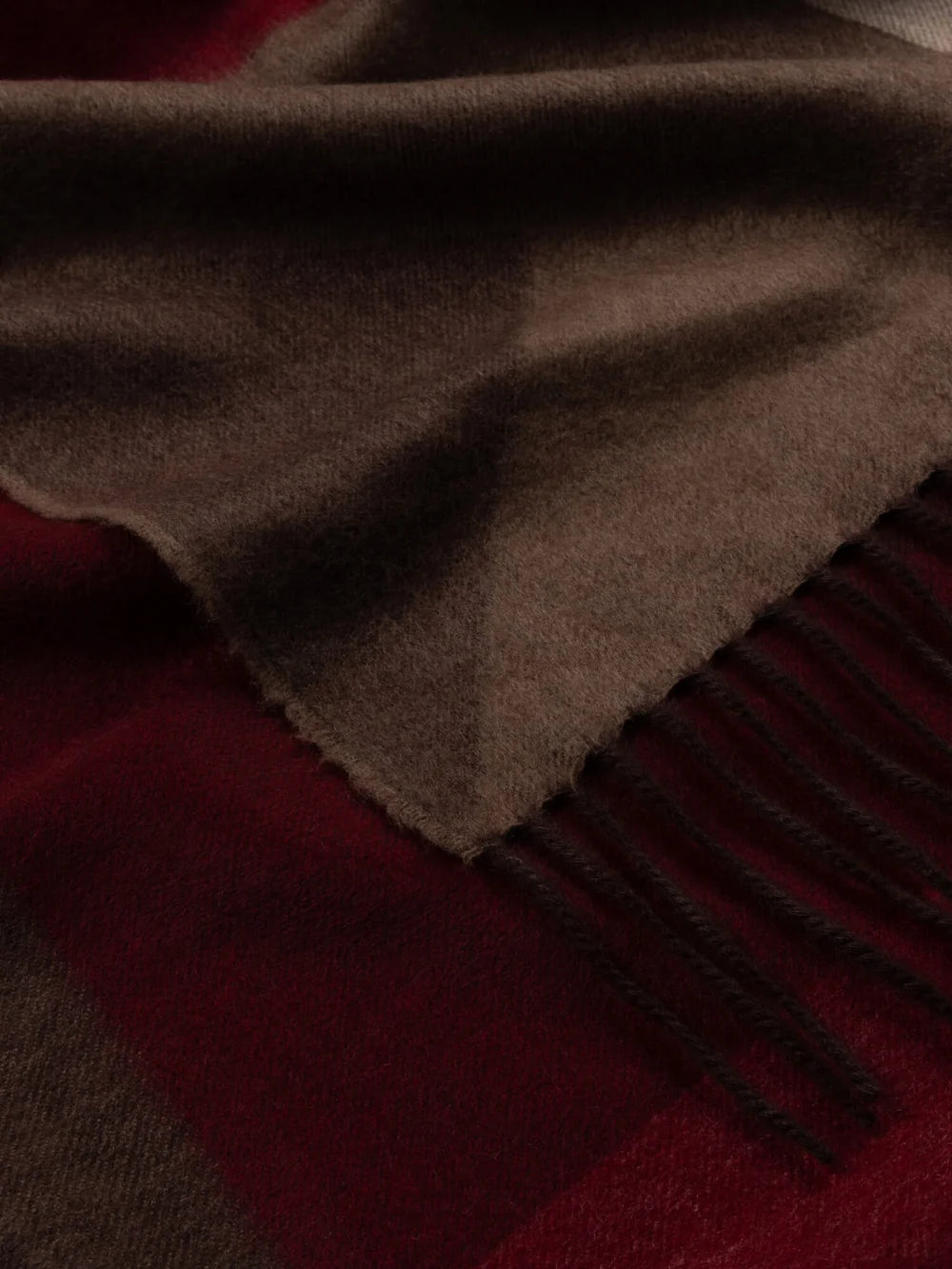 Begg x Co Arran Braque Mink Burgundy Cashmere Throw