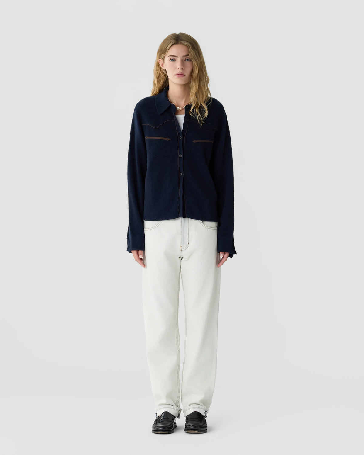 Guest in Residence Cropped Western Shirt