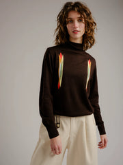 Degen Butterfly Intarsia Turtleneck