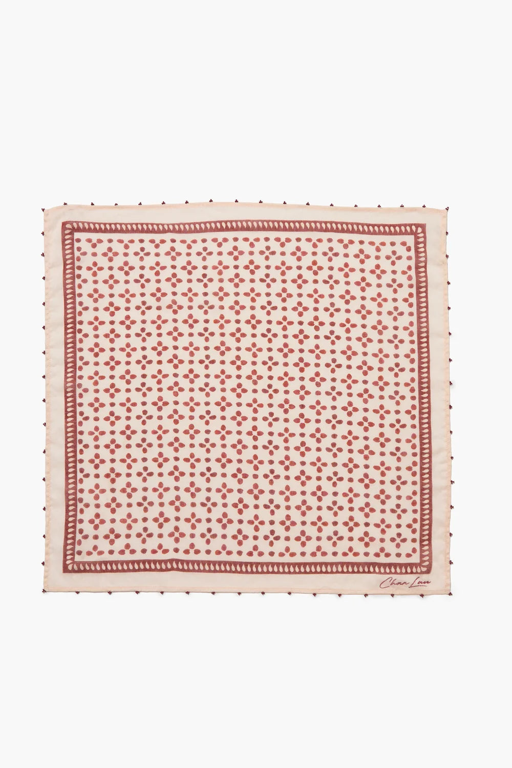Chan Luu Beaded Floral Pink Sand Bandana