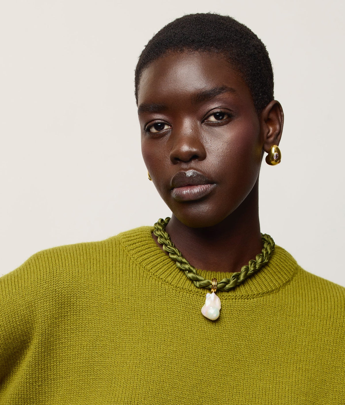 Lizzie Fortunato Woven Collar Olive Branch