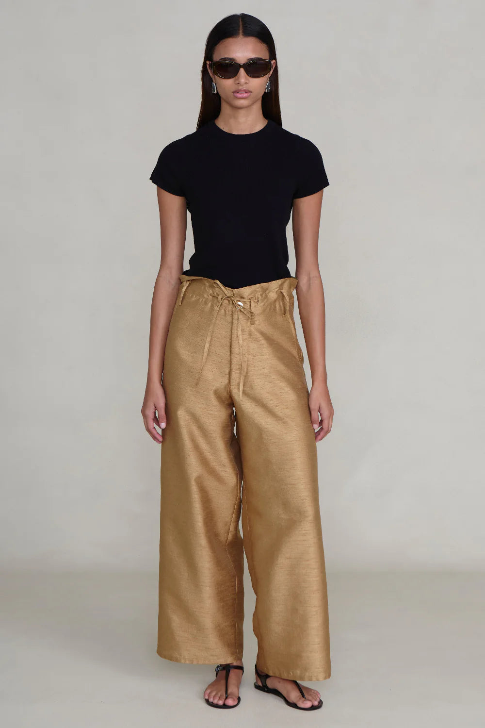 Chan Luu Dupioni Straight Leg Pant