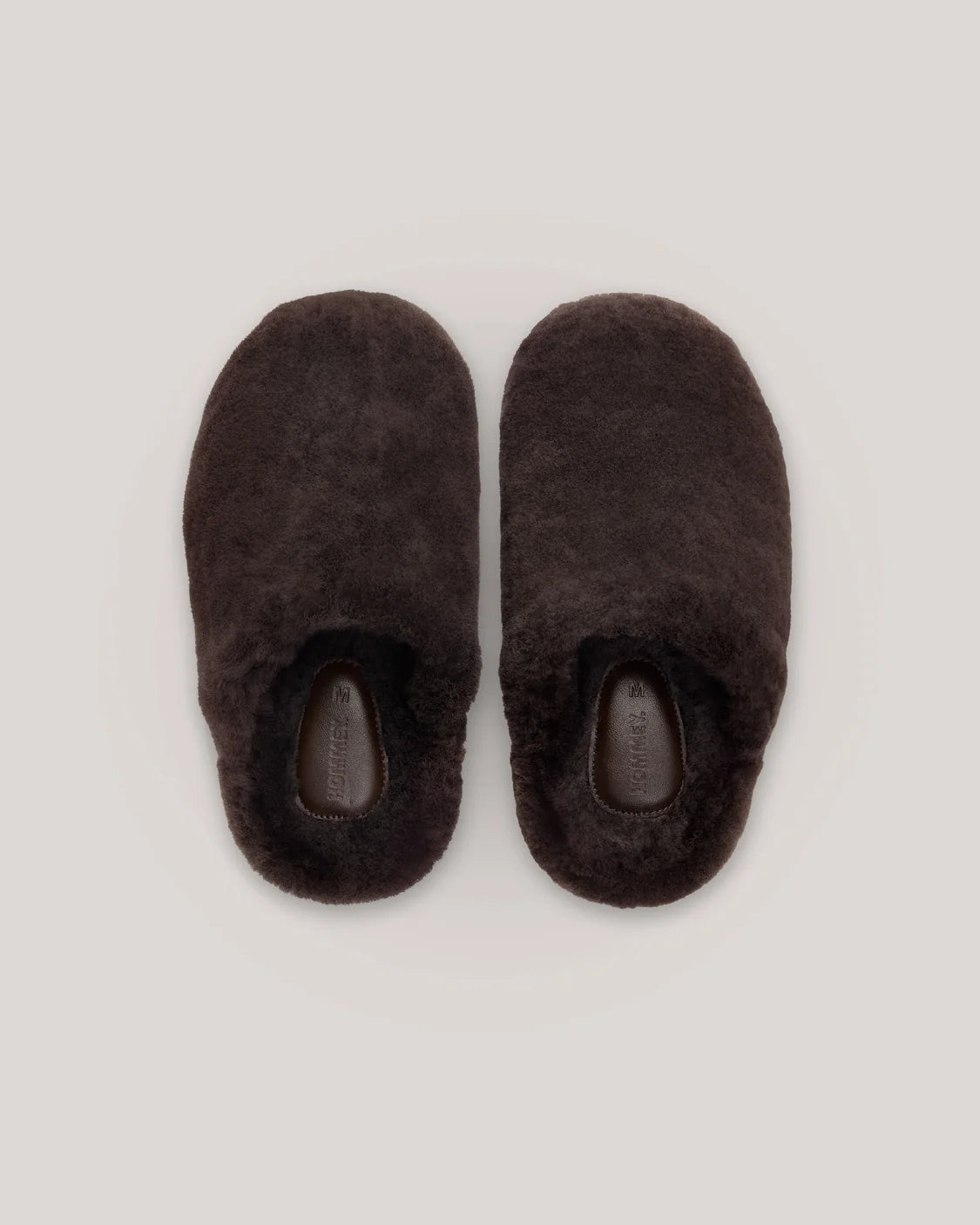 Hommey Sheepskin Chocolate Slippers