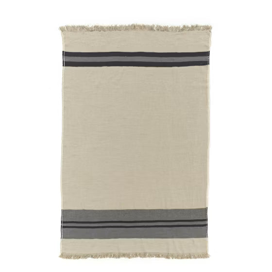 Libeco Black House Stripe Throw