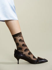 Hansel From Basel Weylie Sheer Crew Sock Chocolate