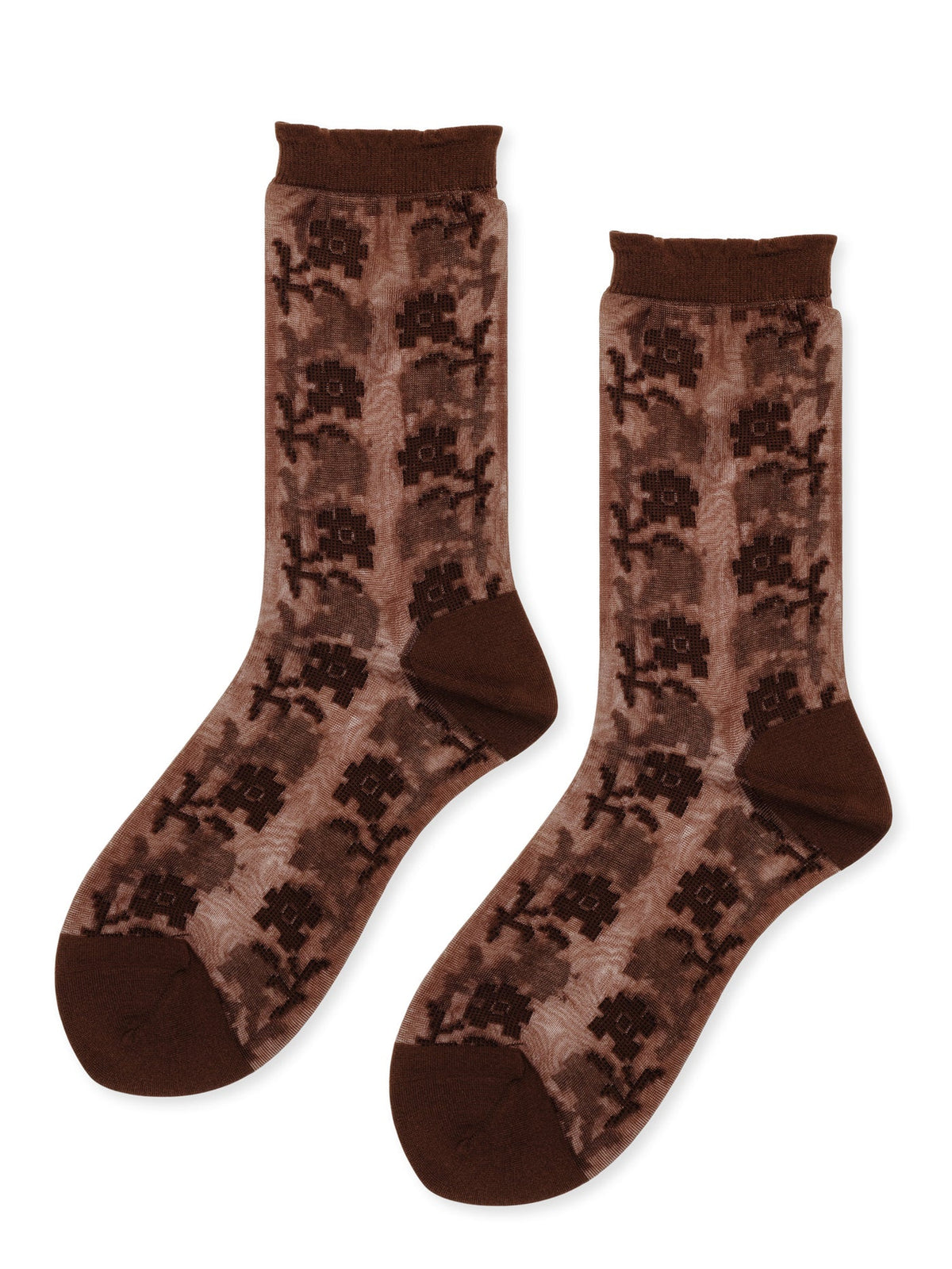 Hansel From Basel Weylie Sheer Crew Sock Chocolate