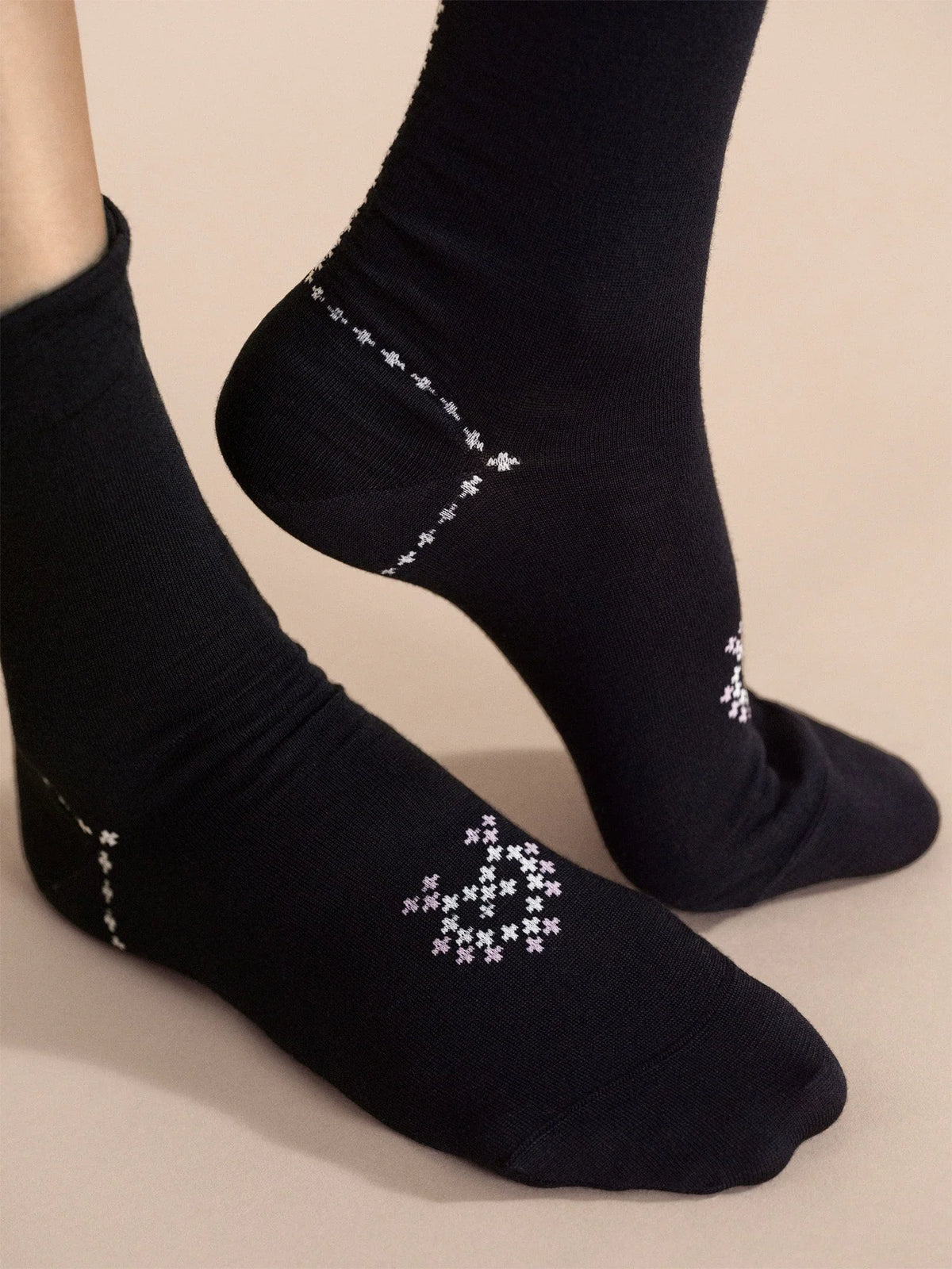 Hansel from Basel Heart Crossstitch Crew Sock