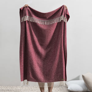 Lands Downunder Herringbone Throw Cranberry (51" x 67")