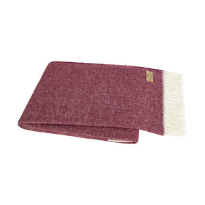 Lands Downunder Herringbone Throw Cranberry (51" x 67")