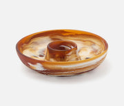 Blue Pheasant Hugo Chip & Dip Bowl Amber Resin